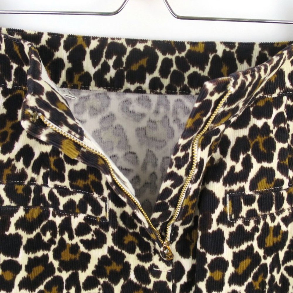 J.Crew Leopard Corduroy Buckle Mini Skirt NWOT - Picture 9 of 13